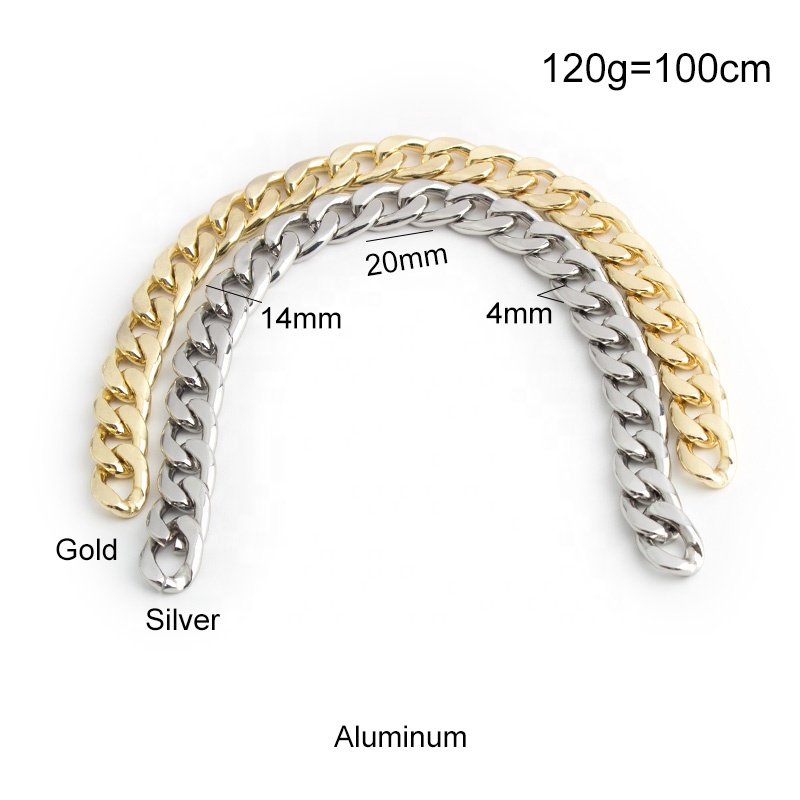 High Quality Wholesale NK 15mm Aluminum Chains Purse Strap Chunky Gold Thick Chain Eco-friendly Customizable Safety Small