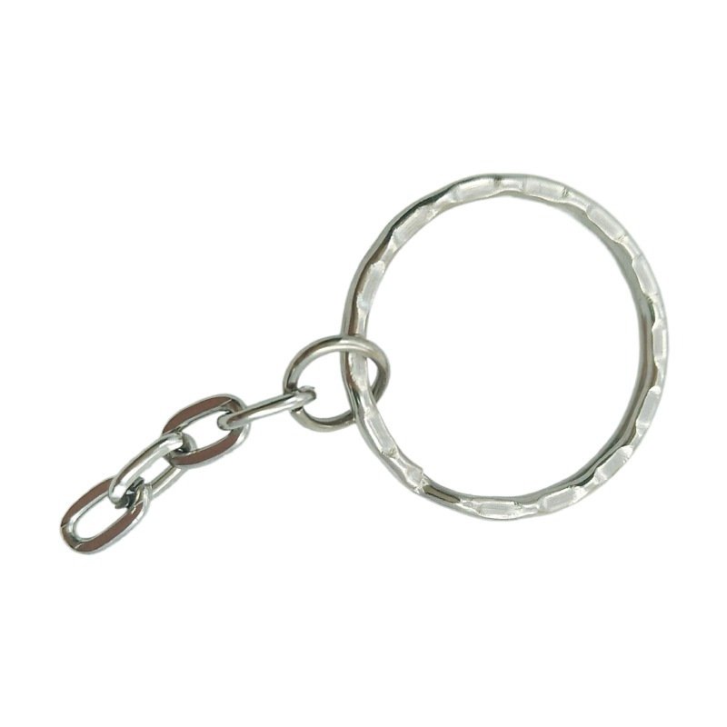 Simple Cheap Promotional 25MM Round Iron Metal Keychains Keychain Accessories With Chain