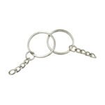 Simple Cheap Promotional 25MM Round Iron Metal Keychains Keychain Accessories With Chain