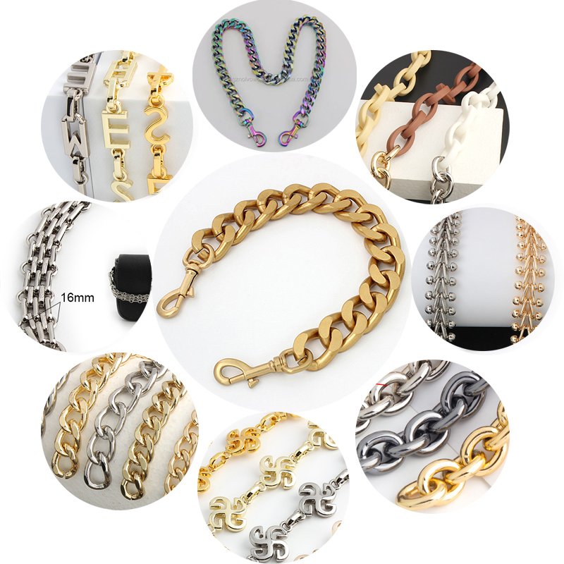 120cm Chunky Big Acrylic Plastic Resin Pearl Luxury Safety Small Bag Chain Strap Accessories Gold Purse Handbag