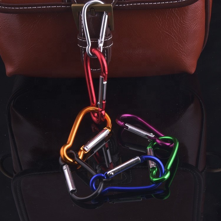 Outdoor Metal Mountain-Climbing Water Bottle Zinc Alloy Buckle Calabash Shape Carabiners Custom Logo Letterpress Printed Durable