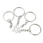 Simple Cheap Promotional 25MM Round Iron Metal Keychains Keychain Accessories With Chain