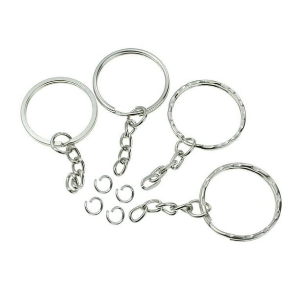 Simple Cheap Promotional 25MM Round Iron Metal Keychains Keychain Accessories With Chain