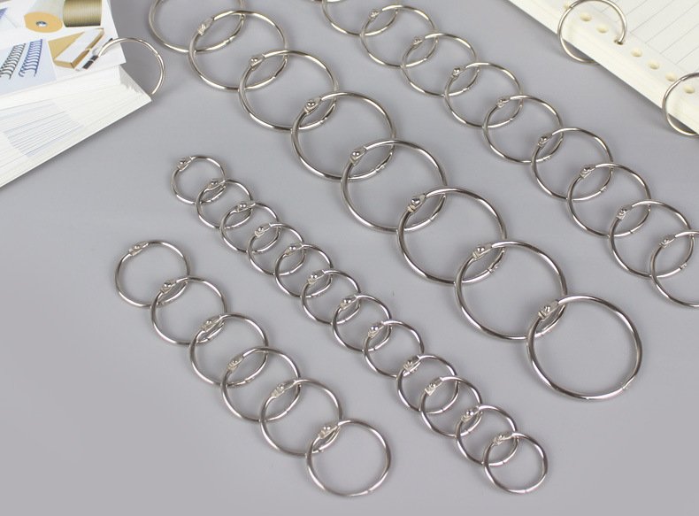 Wholesale 2025 Fashionable Metal Calendar Rings 25mm/30mm Open Book Binder Rust-Proof Keychain Loops for DIY Planners/Albums