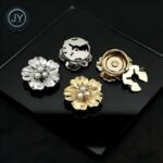 JINYU Wholesale Fancy Zinc Alloy Metal Button Covers for Women Decorative Shirt Cufflinks Nickel-Free Eco-Friendly