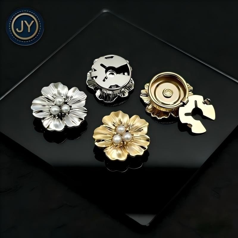 JINYU Wholesale Fancy Zinc Alloy Metal Button Covers for Women Decorative Shirt Cufflinks Nickel-Free Eco-Friendly