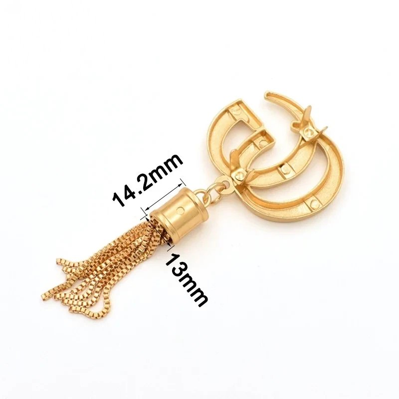 Hot Sales Hanging logo Fashion Handbag Accessories Metal Tassels for Making Purses